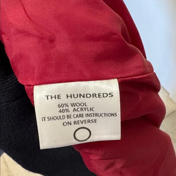 The Hundreds wool Red Bomber Sweater Jacket Sz L